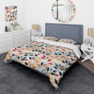 Designart "Modern Zen II" Modern Bedding Cover Set With 2 Shams - Bed ...
